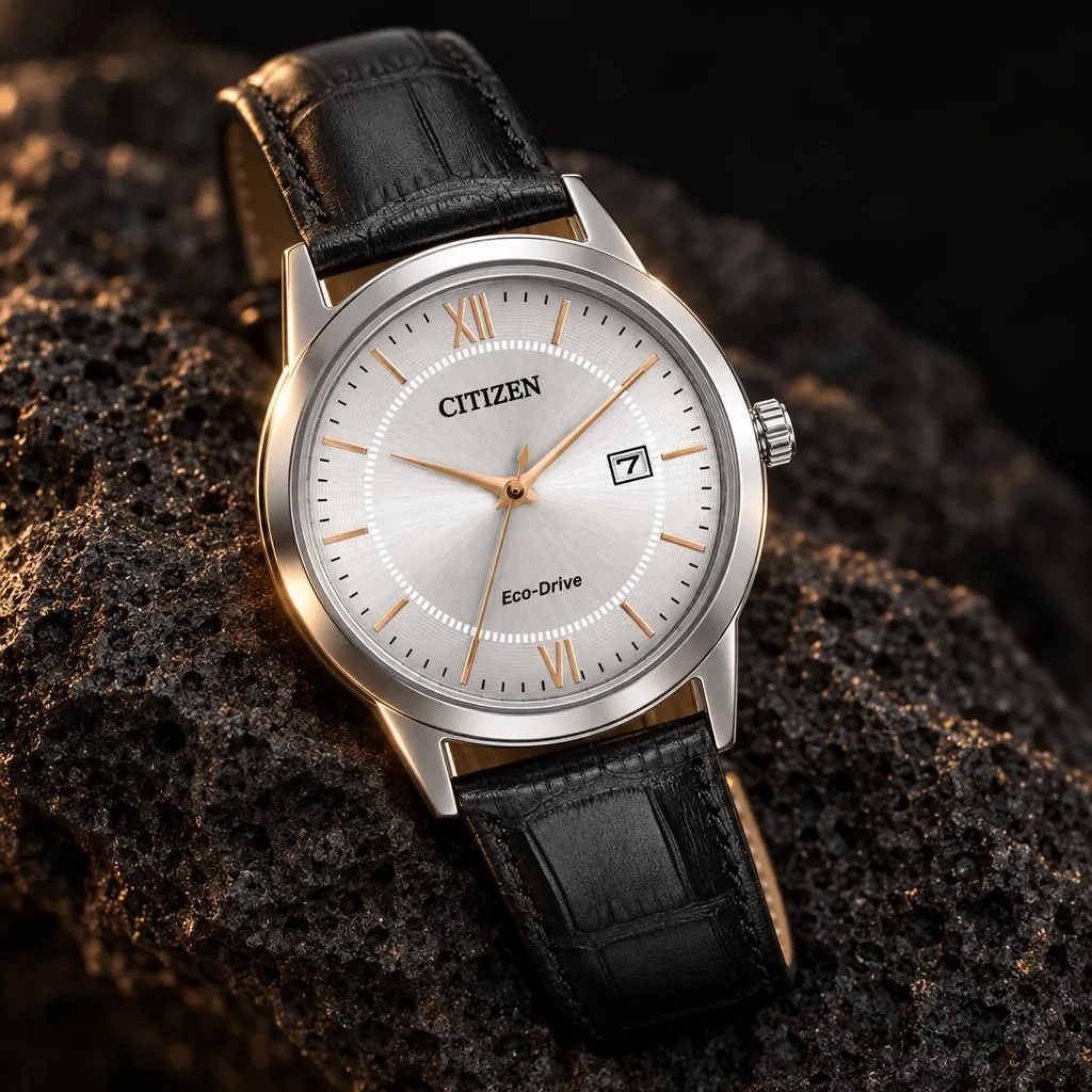Citizen Eco-Drive clásico, correa de cuero (AW1236-03A)