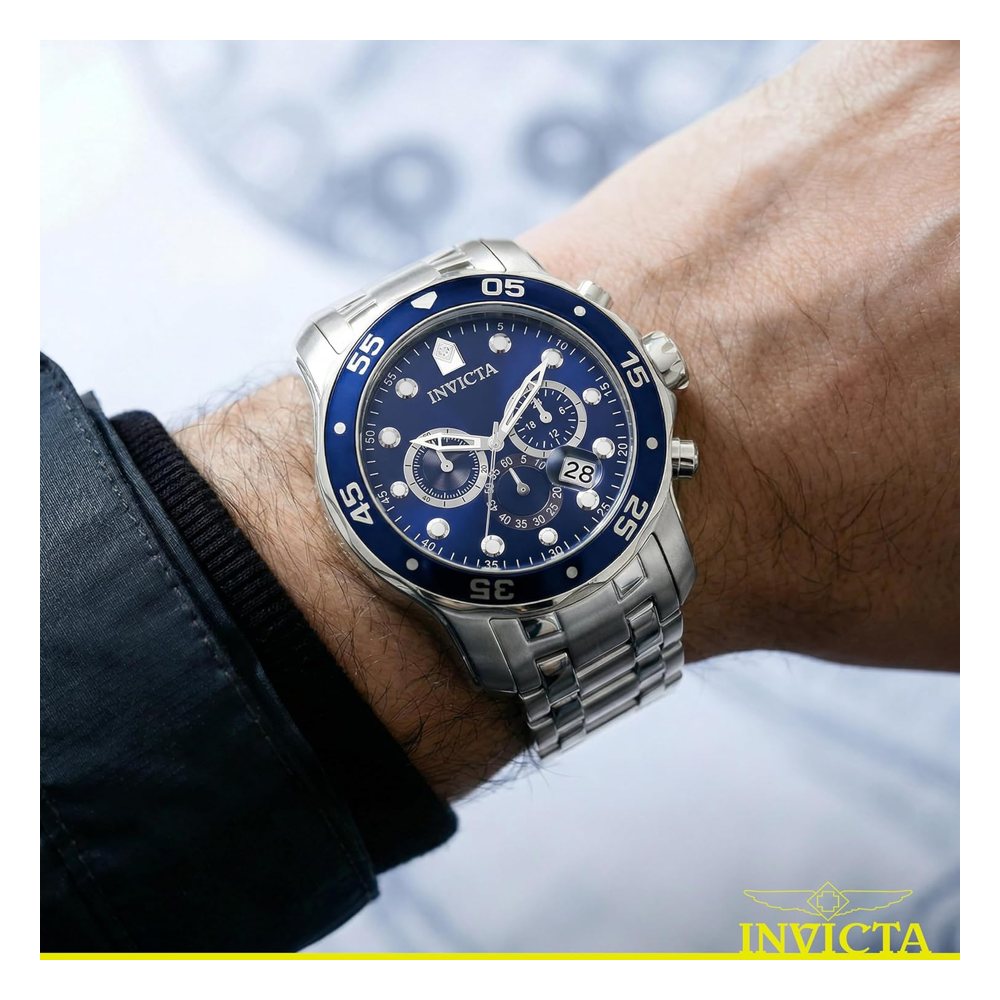 Invicta Pro Diver cronógrafo, acero con esfera azul (0070), foto del producto