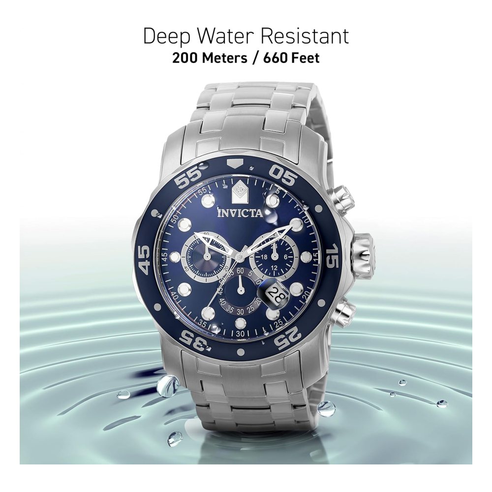 Invicta Pro Diver cronógrafo, acero con esfera azul (0070), foto del producto