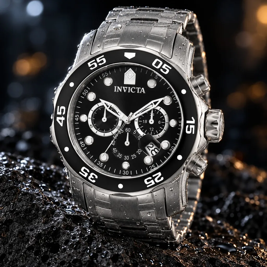 Invicta Pro Diver cronógrafo, acero con esfera negra (0069)