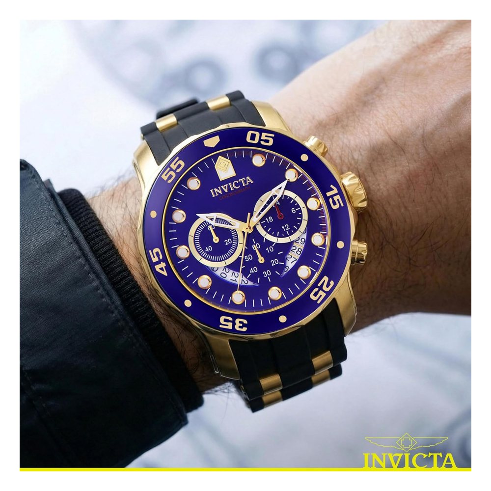 Invicta Pro Diver cronógrafo, azul y oro con correa (6983), foto del producto