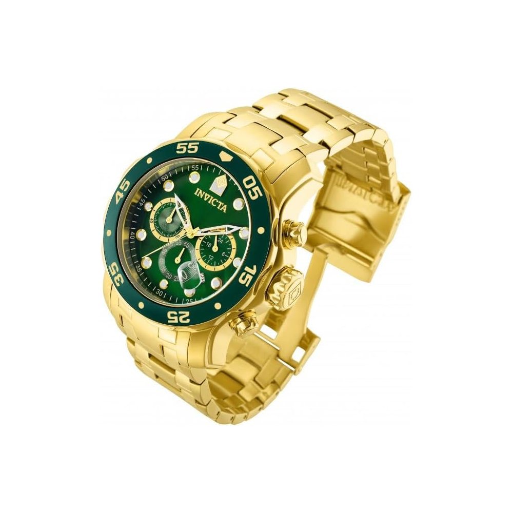 Invicta Pro Diver cronógrafo, oro con esfera verde (0075), foto del producto