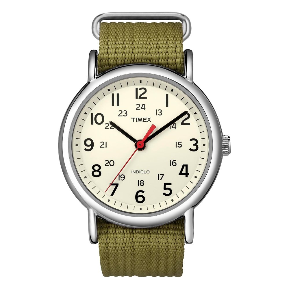 Timex Weekender 38 mm, correa de tela verde (T2N651), foto del producto